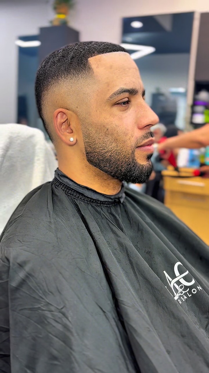 Sharp skin fade with crisp line-up by CleanCutsNYC, Washington Heights NYC