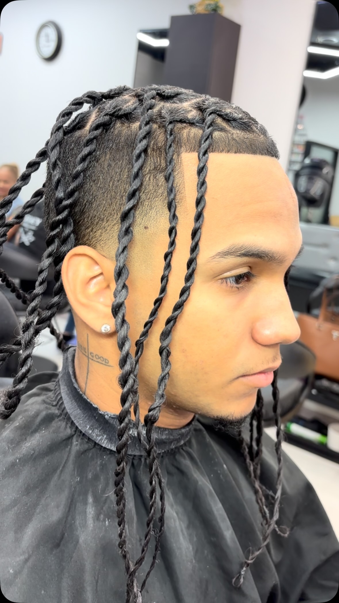 Twists with clean taper fade at CleanCutsNYC, Washington Heights